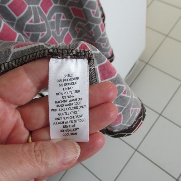 Maggy London Brown & Red Jersey Faux Wrap Dress - Picture 7 of 7